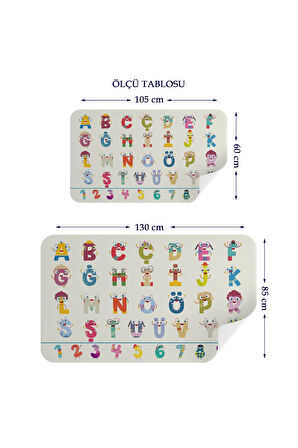 Eğitici Sevimli Türkçe Alfabe ve Sayı Eğitim Stickerı, Çocuk Odası, Anaokulu Duvar Stickerı-3896