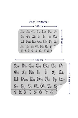 Eğitici El Çizimi Türkçe Alfabe ve Sayı Eğitim Stickerı, Çocuk Odası, Anaokulu Duvar Stickerı-3897