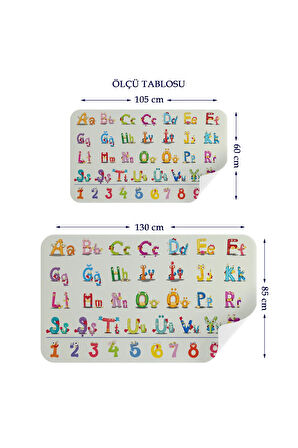 Eğitici Renkli Türkçe Alfabe ve Sayı Eğitim Stickerı, Çocuk Odası, Anaokulu Duvar Stickerı-3899
