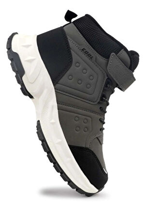 Harvey Cırtlı Kaymaz Taban Ortopedik Siyah Kırmızı Detaylı Günlük Çocuk Bot