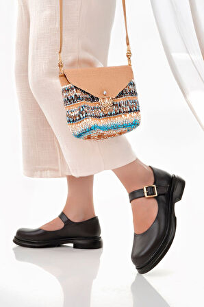 Mary Jane Mokosen Loafer Babet Günlük Rahat Hafif Trend Kemerli Babet Ayakkabı