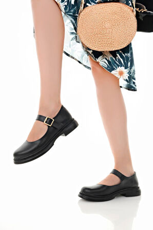 Mary Jane Mokosen Loafer Babet Günlük Rahat Hafif Trend Kemerli Babet Ayakkabı