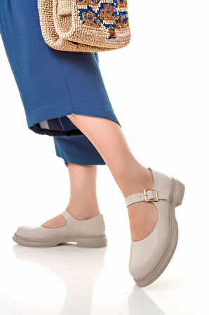 Mary Jane Mokosen Loafer Babet Günlük Rahat Hafif Trend Kemerli Babet Ayakkabı