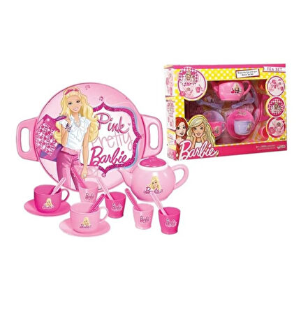 01510 Dede 14 Parça Barbie Tepsili Kız Oyun Çay Seti