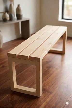 Ladin Masif Ahşap Casual Bank Tabure 30x100x42 Cm Naturel v2