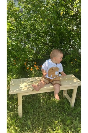 Naturel Ahşap Ladin MODERN Bench Tabure (30x70)