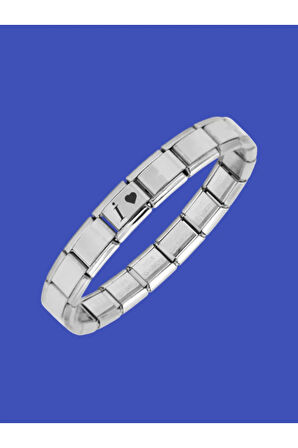 Çelik Bileklik İtalyan Charmlı Kalpli Harfli Kararmaz Solmaz En Güzel Hediye 1 Adet Uniseks Kutulu