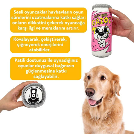 Havhav Pembe Renkli Gazoz Peluş Kutu İçecek Köpek Oyuncağı