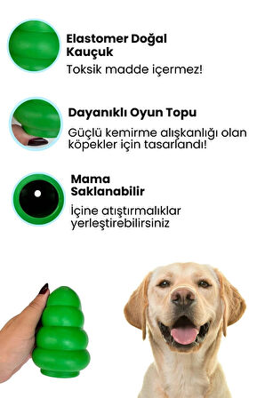 Havhav Yeşil Renkli Doğal Kauçuk Köpek Isırma Topu