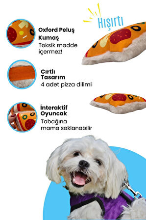 Havhav Pizza Şekilli Interaktif Mama Saklamalı Köpek Oyuncağı Ses Çıkaran Köpek Zeka Oyuncağı