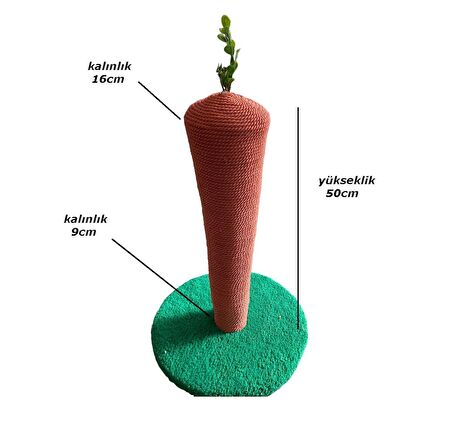 Havuç figürlü kedi tırmalama tahtası 50 cm