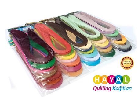 Hayal 36 Farklı Renkli Quilling Kağıt Seti - 10 mm (1cm) - 50 Adetli - Ücretsiz Kargo