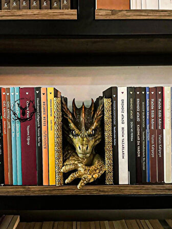 hayatvesanat Ejderha / Kitaplık Figürü / Kitap Tutucu