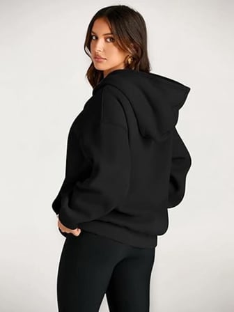 Siyah Kapşonlu Model Oversize Kalıp Regular UNİSEX Sweatshirt