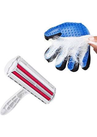 Bak Gel Al Hazneli Kedi&Köpek Tüy Temizleyici Kıl Toz Toplayıcı + Kedi Köpek Tüy Toplama Eldiveni