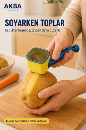 Hazneli Sebze ve Meyve Soyacağı Kabuk Toplamalı Patates ve Havuç Soyucu