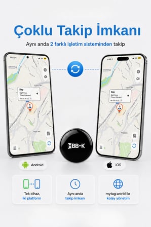  Hbb-k Tag Ios & Android Uyumlu Airtag Akıllı Gps Takip Cihazı