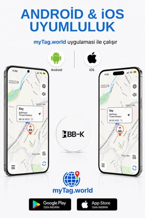 HBB-K Tag  Ios & Android Uyumlu Airtag Akıllı Gps Takip Cihazı(Beyaz)
