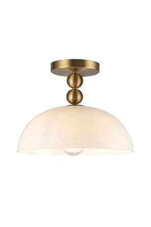 Mylights Gold Detaylı Opal Beyaz Cam Gövdeli Modern Yarı Sıva Üstü Tavan Aydınlatması Avize Lamba