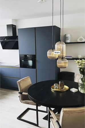 Mylights Bal Camlı 3lü üçlü Tavan Sarkıt Avize Masaüstü Eskitme Gold Modern Dekoratif