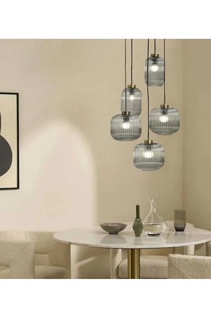 RUSTİK  BEŞLİ  CAMLI RUSTİK VİNTAGE AVİZE