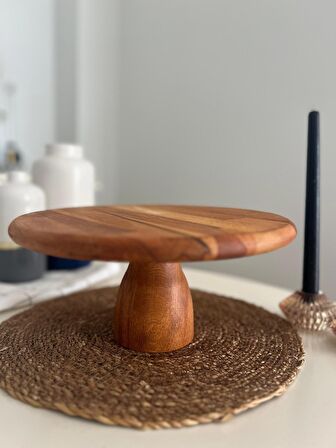 HBS Art Design Ayaklı Ahşap Pasta Sunum Tahtası 29 cm