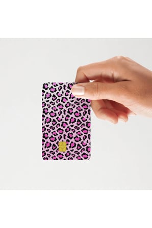 Aşko Kuşko Pembe Leopar Desen Yeni Seri Yüksek Kalite Kart Kaplama Sticker (Suya Dayanıklı)
