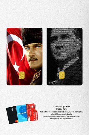 Atatürk 2li Özel Tasarımlı Kart Kaplama Sticker set1