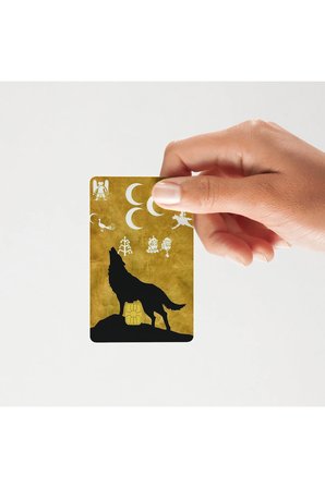 Bozkurt Göktürk Temalı Parlak Kredi/Banka Kart Kaplama Sticker (Yüksek Kalite)