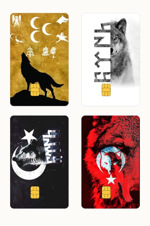 Bozkurt 4'lü Set Kredi/Banka Kart Kaplama Sticker