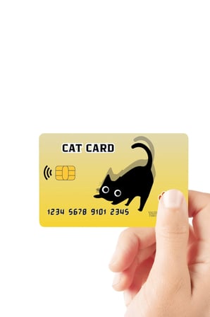 Cat Card Yellow Parlak Kredi/Banka Kart Kaplama Sticker