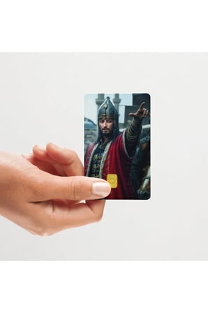 Fatih Sultan Mehmet Parlak Görünümlü Kredi/Banka Kart Kaplama Sticker (Yüksek Kalite)