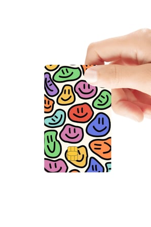 Gülen Yüzler Figürlü Temalı Parlak Kredi/Banka Kart Kaplama Sticker