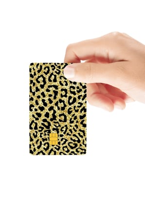 Leopar Desen Gold Premium Hologramlı Parlak Kredi/Banka Kart Kaplama Sticker