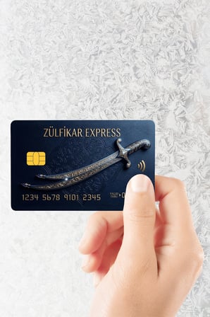 Zülfikar Express Blue Premium Kart Kaplama Sticker Kart Etiketi (Yüksek Kaliteli Baskı)