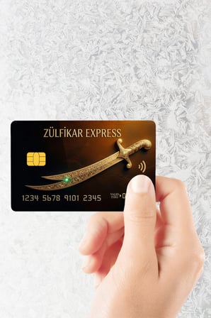Zülfikar Express Golden Sticker Kart Etiketi (Yüksek Kaliteli Baskı)