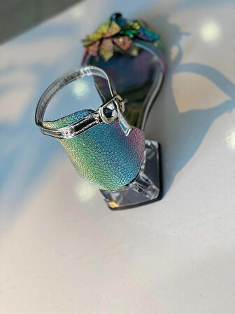 Kız çocuk taşlı abiye topuklu ayakkabı