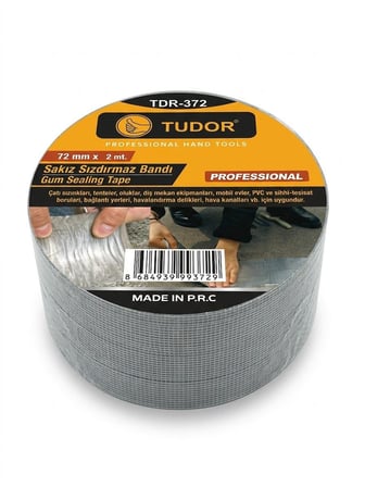 Tudor TDR-372 Takviyeli Sakız İzolasyon Bandı Sızdırmaz Sakızlı Bant - 72 mm x 2 Metre - 5 Adet