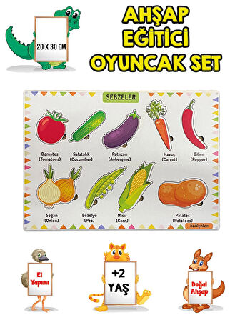 4 Lü Set Ahşap Eğitici Öğretici Oyuncak Puzzle Yapboz Söktak +2 Yaş