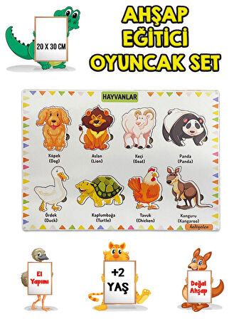 4 Lü Set Ahşap Eğitici Öğretici Oyuncak Puzzle Yapboz Söktak +2 Yaş