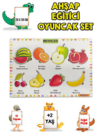 4 Lü Set Ahşap Eğitici Öğretici Oyuncak Puzzle Yapboz Söktak +2 Yaş