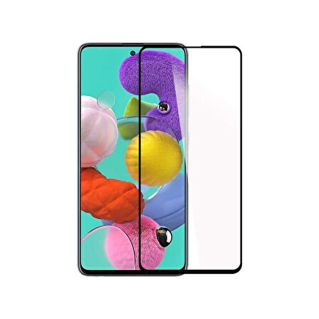 Samsung Galaxy A51 Tam Kaplayan Çerçeveli Kırılmaz Temperli Ekran Koruyucu Cam