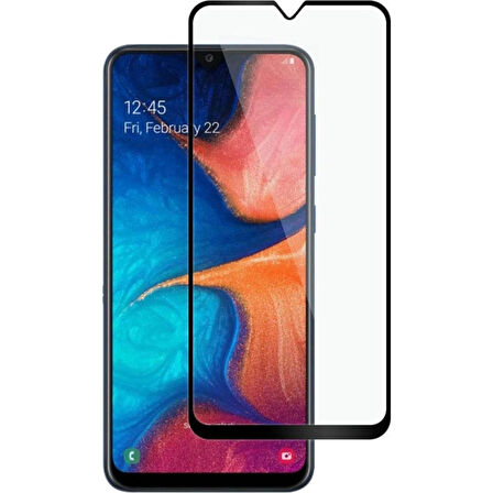 Samsung Galaxy A20 ve A30 Uyumlu Tam Kaplayan Çerçeveli Kırılmaz Temperli Ekran Koruyucu Cam