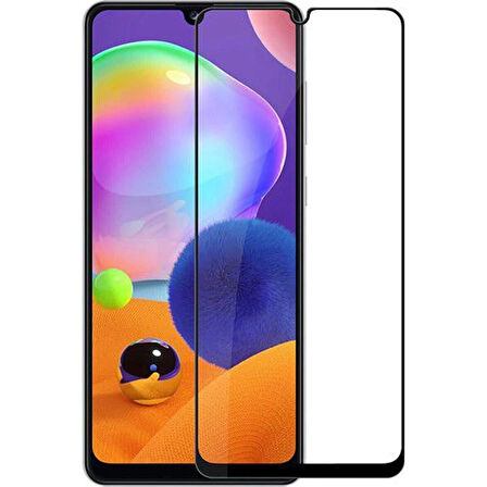 Samsung Galaxy A31 Tam Kaplayan Çerçeveli Kırılmaz Temperli Ekran Koruyucu Cam