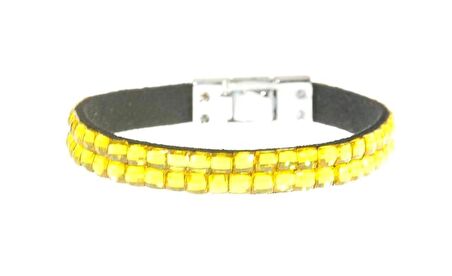 Bileklik Swarovski Taşlı Sarı Ayarlanabilir Bileklik