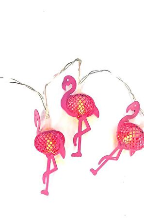 Hdmarketim Pembe Flamingo 10'lu Dekoratif LED Lamba (2 Metre)