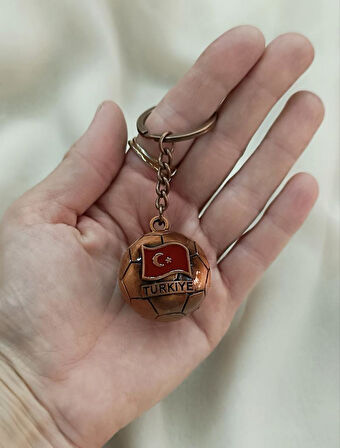 Anahtarlık Futbol Topu Metal Türk Bayraklı Çanta Cüzdan Süsü Türkiye Kemer Yazılı 