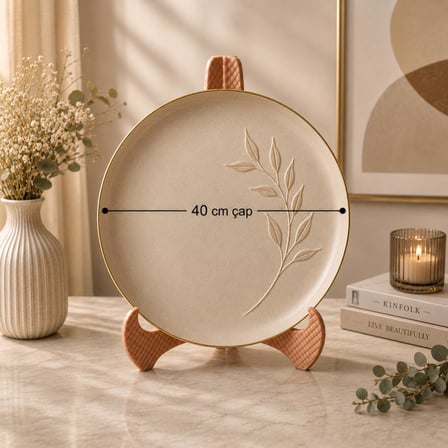 Büyük Boy Tabak Standı 23x22 cm | Dekoratif Tabak Sergileme Standı | Battal Boy Tabaklar İçin | 5.2 mm  