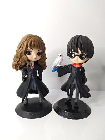 2 Adet Harry Potter & Hermione Granger Figür Oyuncak Masaüstü Süsü Biblo 15 cm 10489