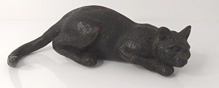 Reçine Kedi Biblo Heykel Dekoratif Tasarım Masa Üstü Dekor Süs